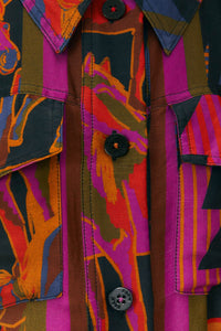 Robe midi à motifs de chevaux sauvages - Violet