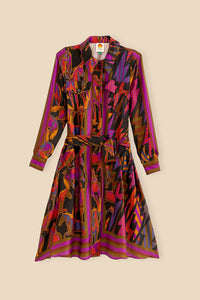 Robe midi à motifs de chevaux sauvages - Violet