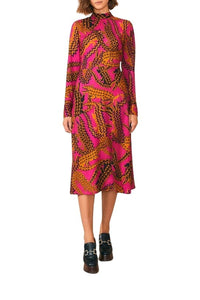 Robe midi fendue - Rose