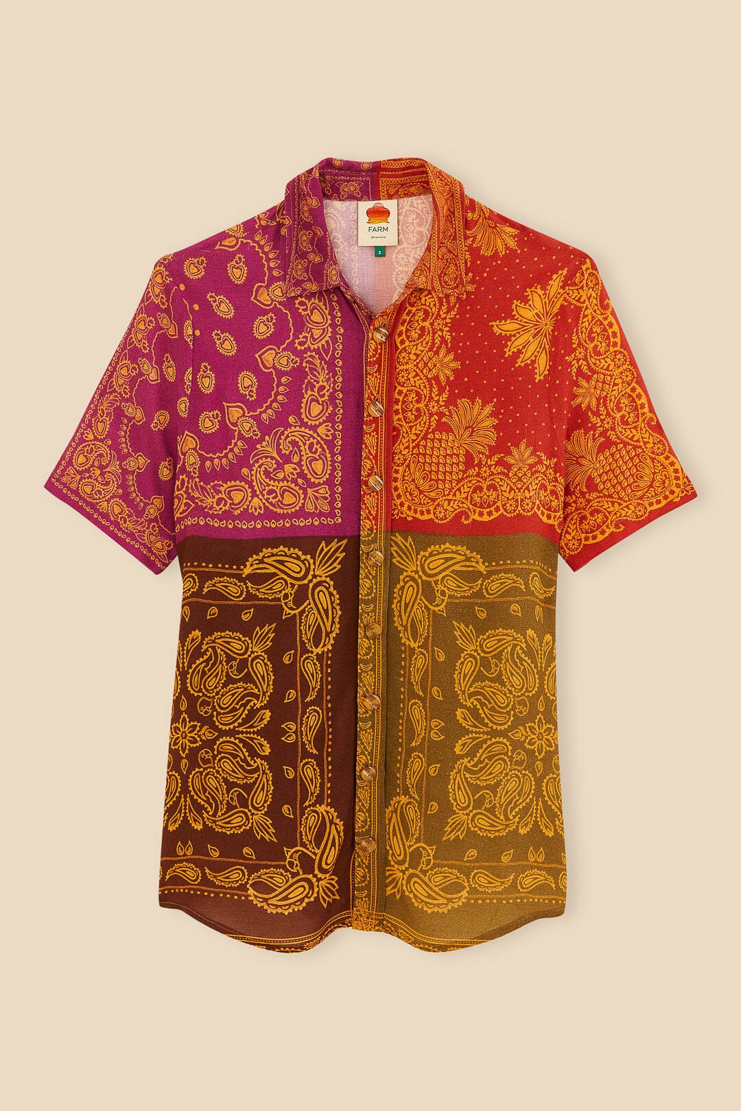 Chemise à manches courtes Bandana Dream - Orange