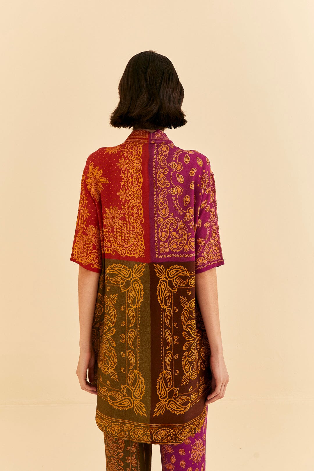 Chemise à manches courtes Bandana Dream - Orange
