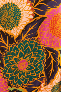 Blouse Vintage Garden en satin - Orange