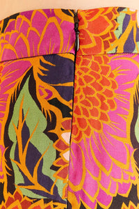 Pantalon évasé Vintage Garden en satin - Orange