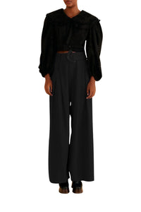 Pantalon ajusté en coton - Noir