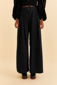 Pantalon ajusté en coton - Noir
