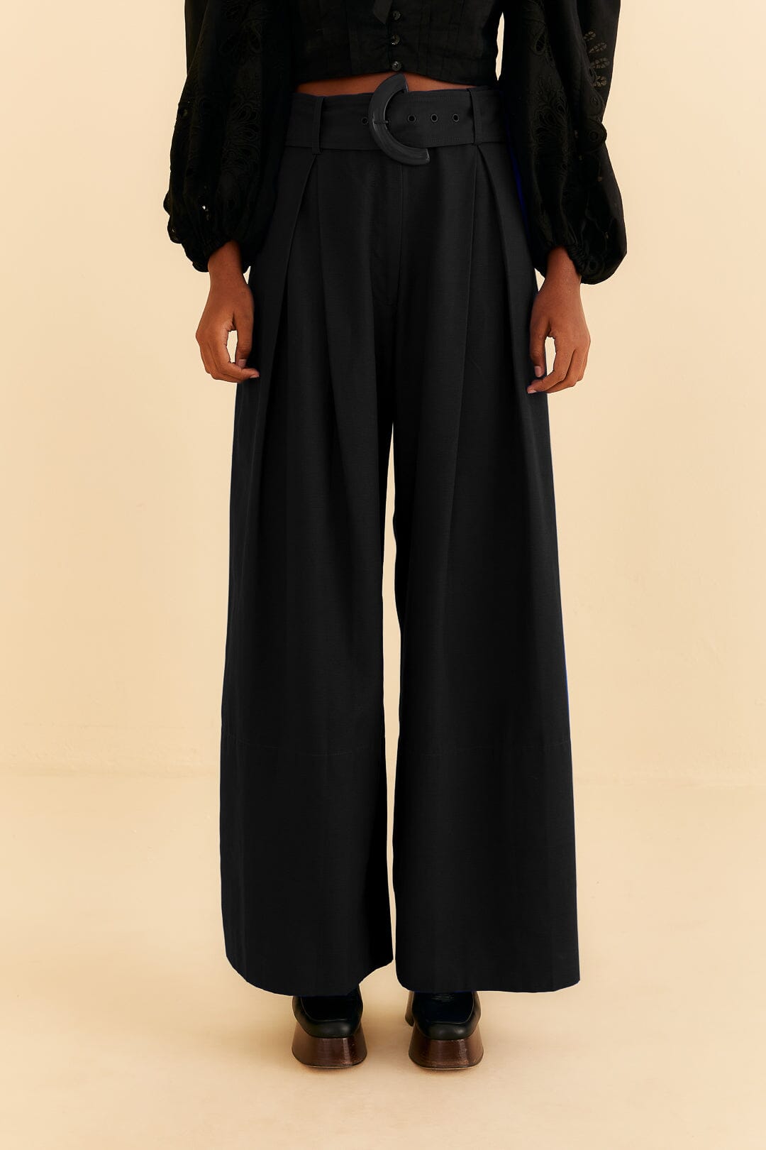 Pantalon ajusté en coton - Noir