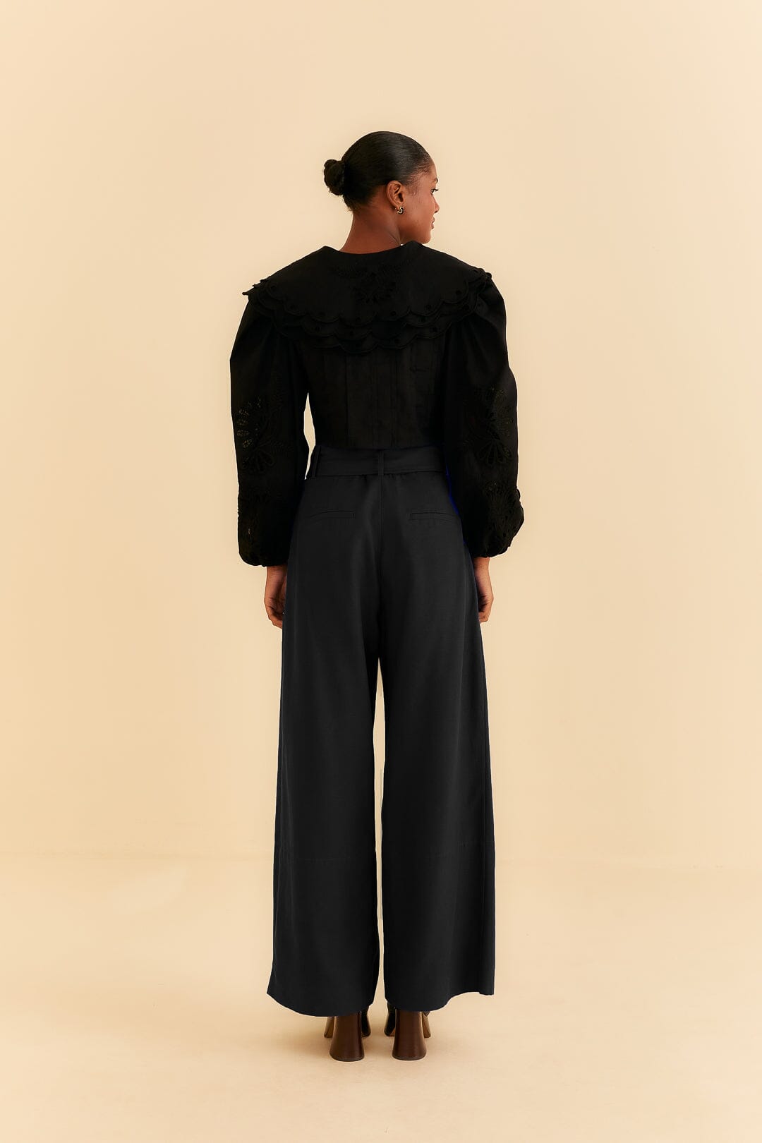 Pantalon ajusté en coton - Noir