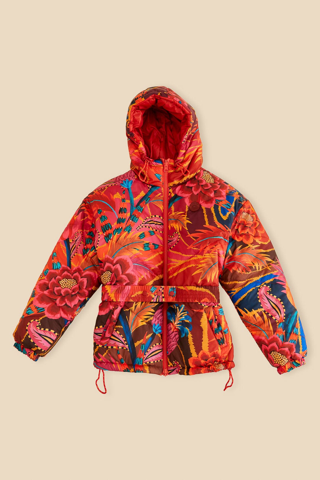 Doudoune réversible vintage à motif vagues - Orange