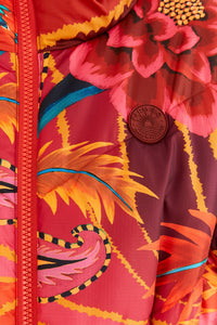 Doudoune réversible vintage à motif vagues - Orange