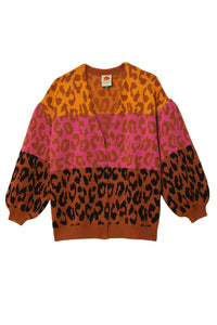 Cardigan en maille à motifs Léopard - Marron
