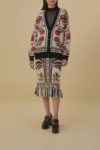 Cardigan Paradise Palms en maille - Beige
