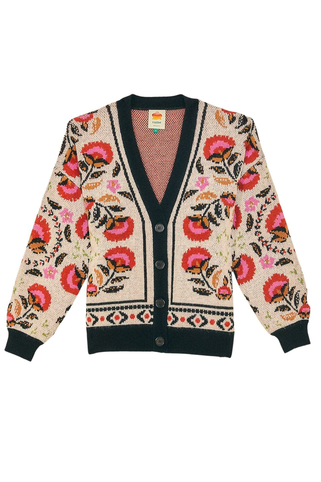 Cardigan Paradise Palms en maille - Beige