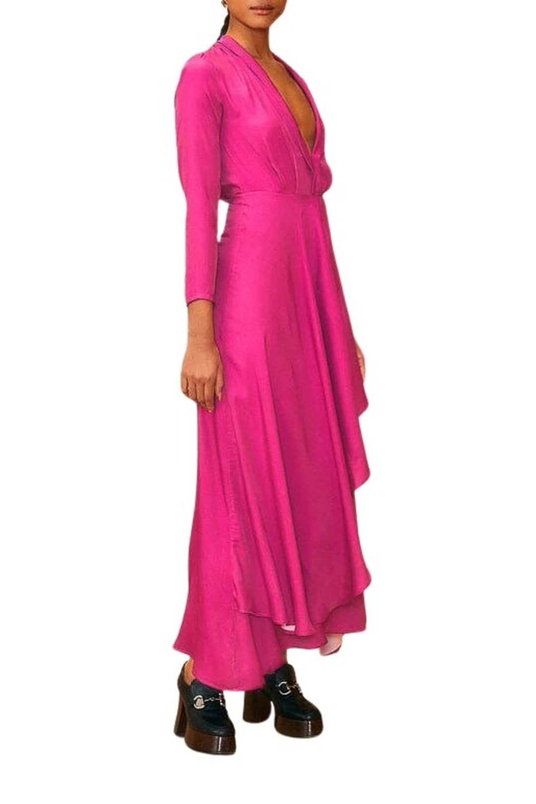 Robe longue à manches longues - Rose