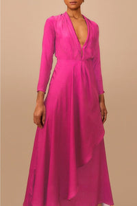 Robe longue à manches longues - Rose