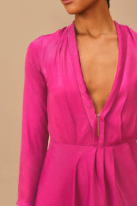 Robe longue à manches longues - Rose