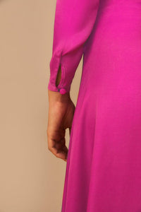 Robe longue à manches longues - Rose