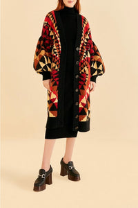 Cardigan long Heart Deco - Rouge