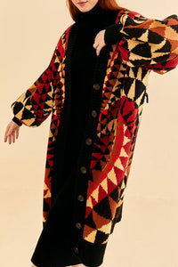 Cardigan long Heart Deco - Rouge