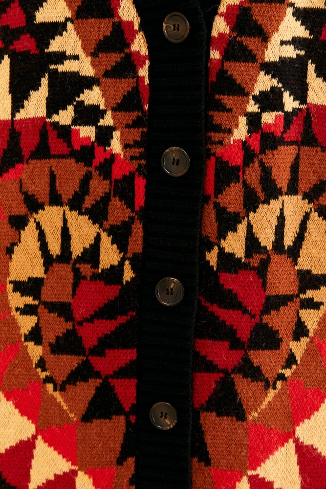 Cardigan long Heart Deco - Rouge