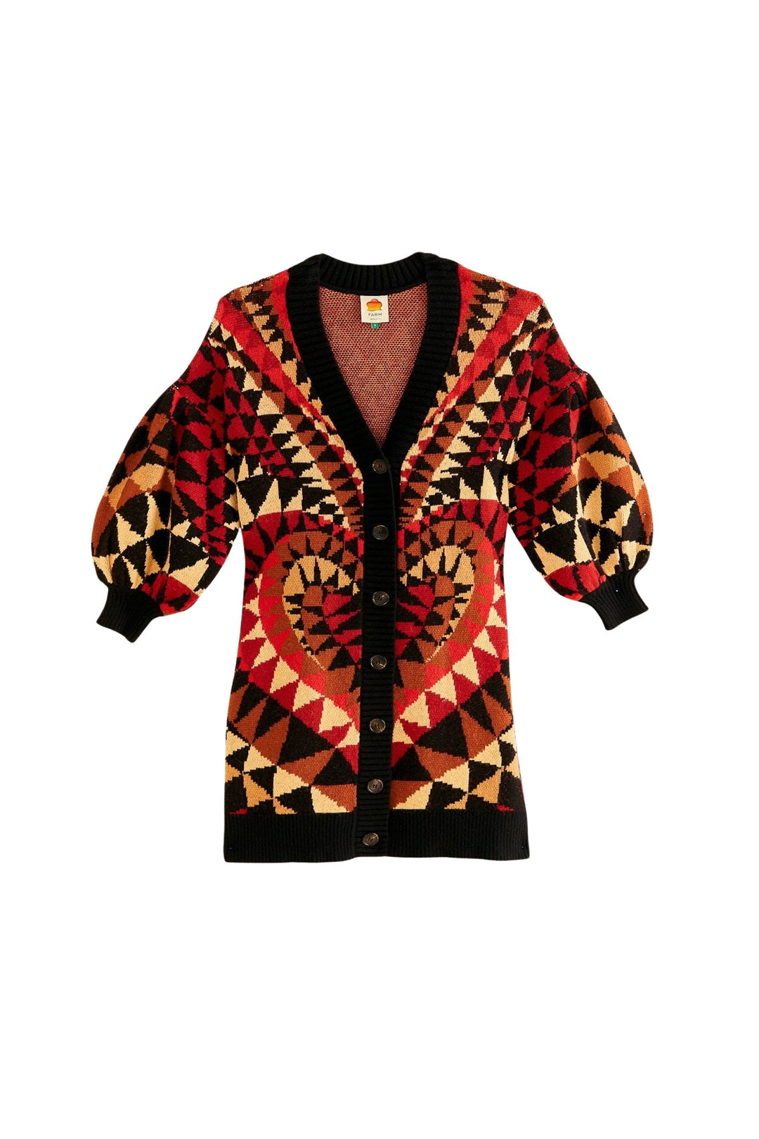 Cardigan long Heart Deco - Rouge