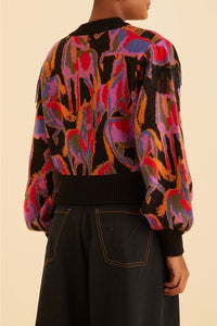 Pull à franges Wild Horses - Noir & rouge