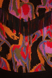 Pull à franges Wild Horses - Noir & rouge