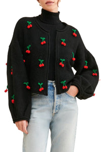 Cardigan Cerise en crochet - Noir