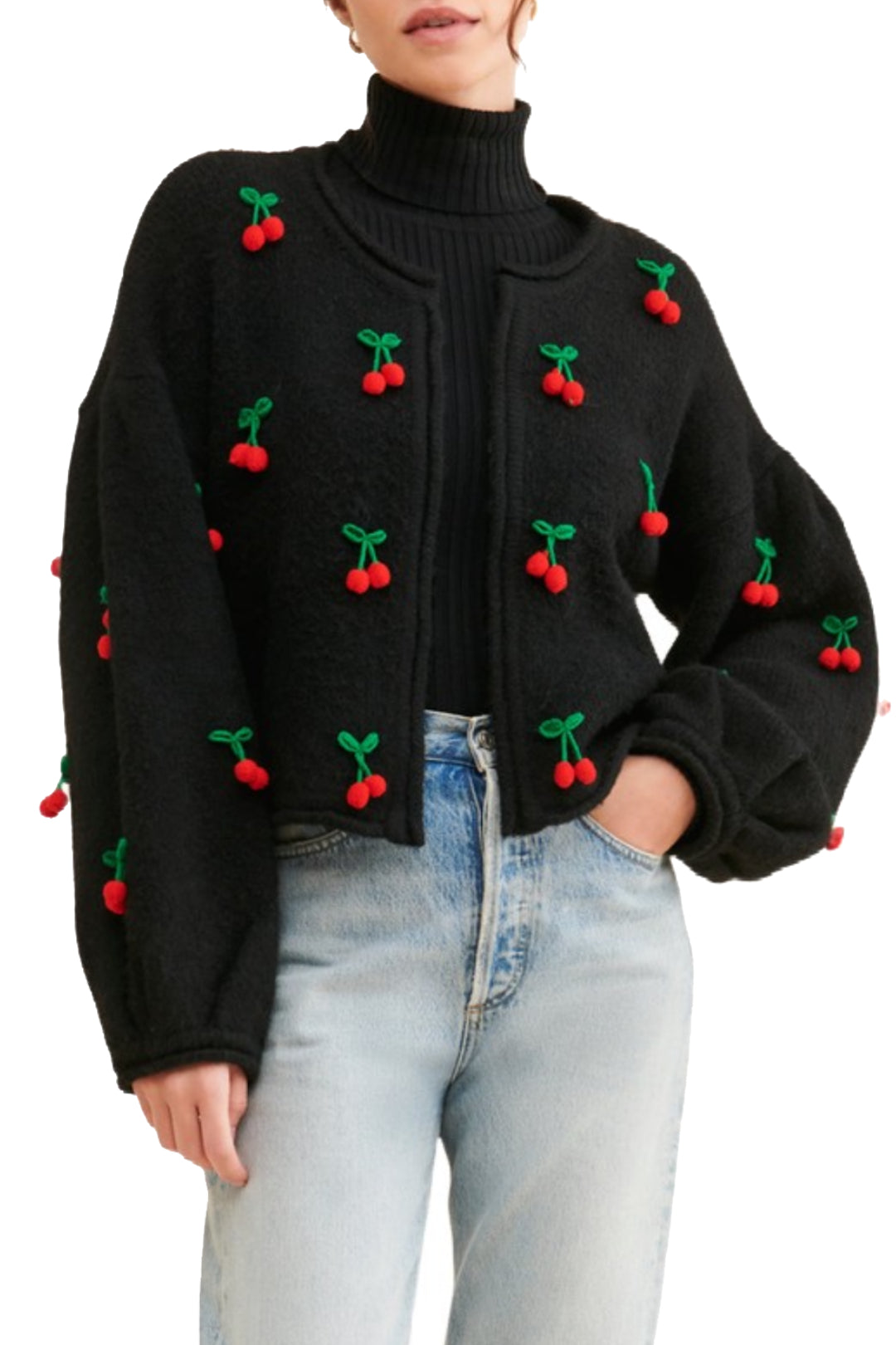 Cardigan Cerise en crochet - Noir