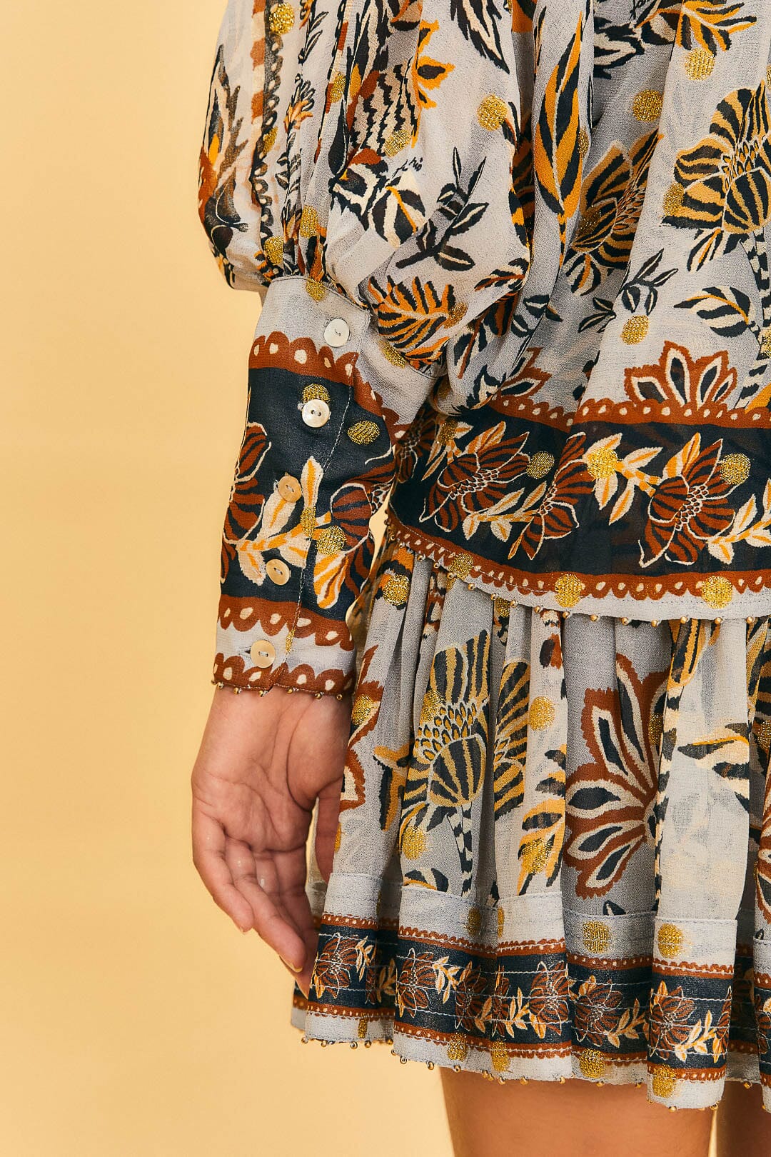 Mini jupe à motif floral - Multicolore