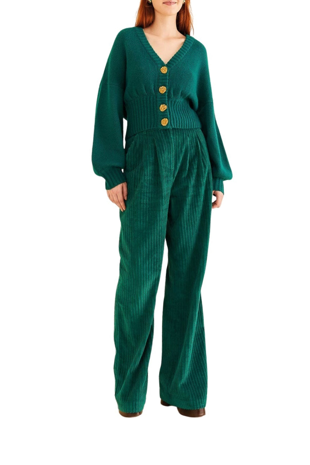 Pantalon Emeraude en velours côtelé en coton - Vert