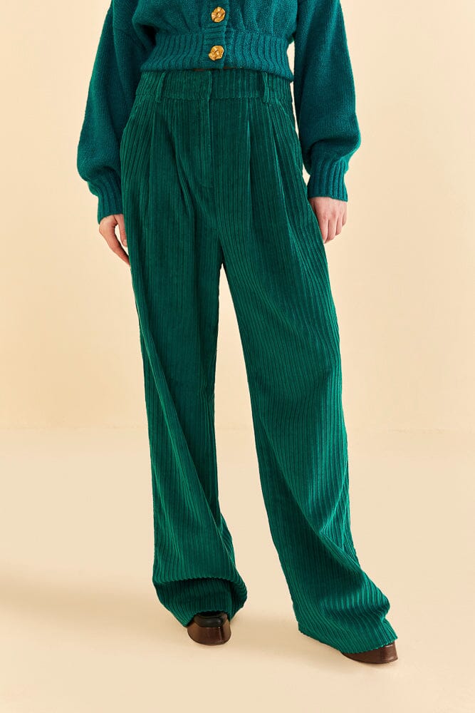 Pantalon Emeraude en velours côtelé en coton - Vert