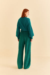Pantalon Emeraude en velours côtelé en coton - Vert