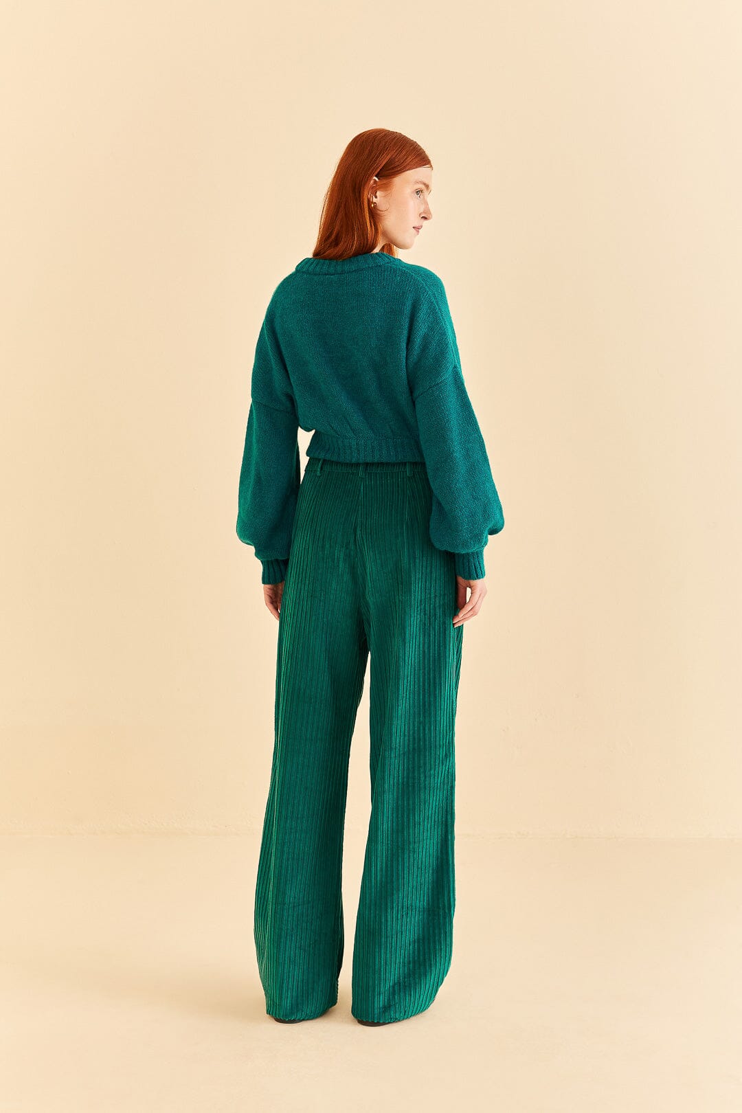 Pantalon Emeraude en velours côtelé en coton - Vert
