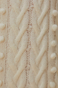Robe midi tressée en maille - Blanc