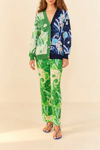 Cardigan Tropical Groove à motif en coton - Vert