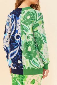 Cardigan Tropical Groove à motif en coton - Vert