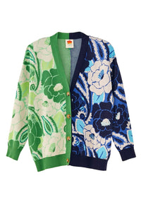 Cardigan Tropical Groove à motif en coton - Vert