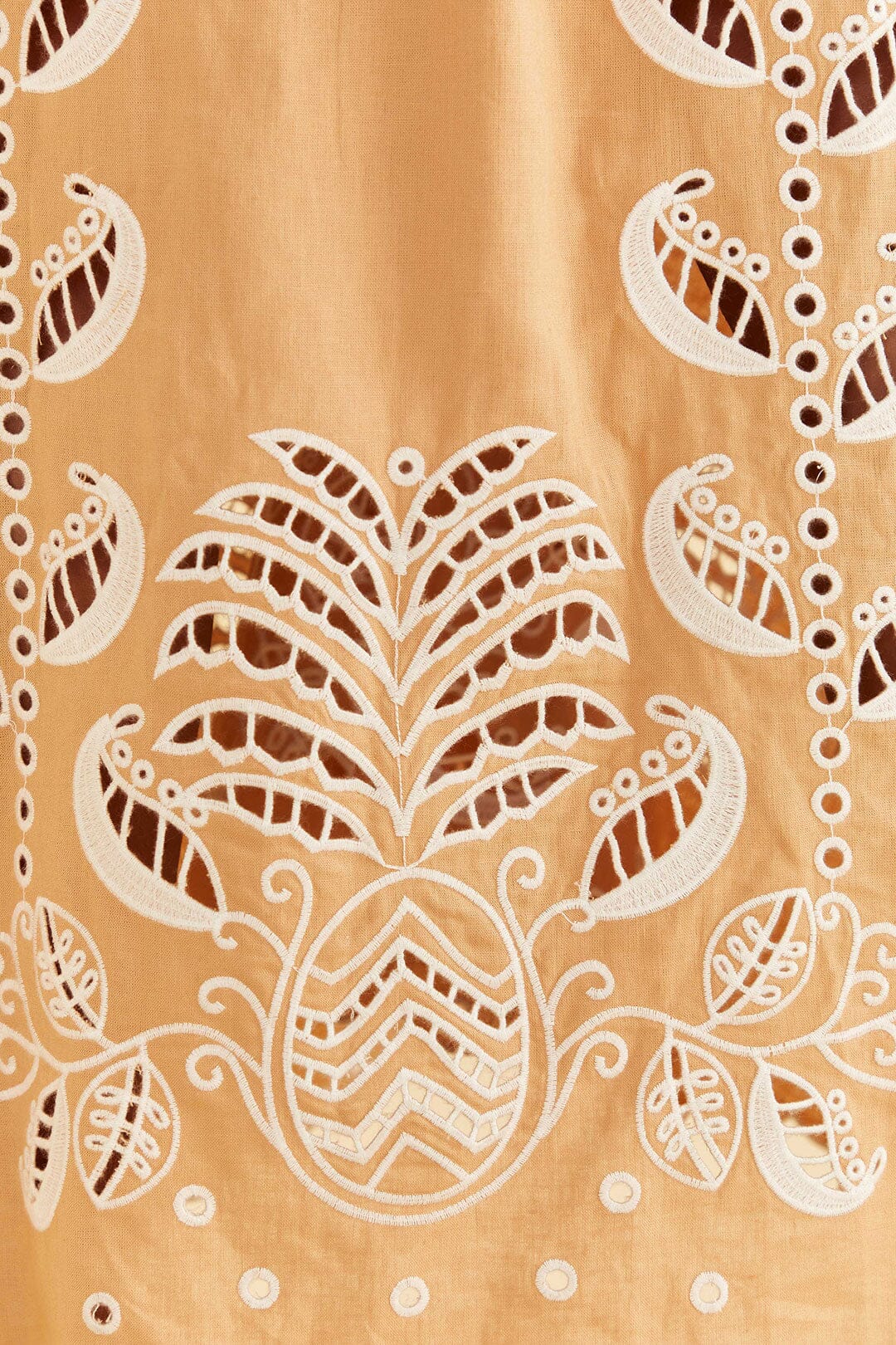 Robe longue Richelieu sans manches en lin - Beige