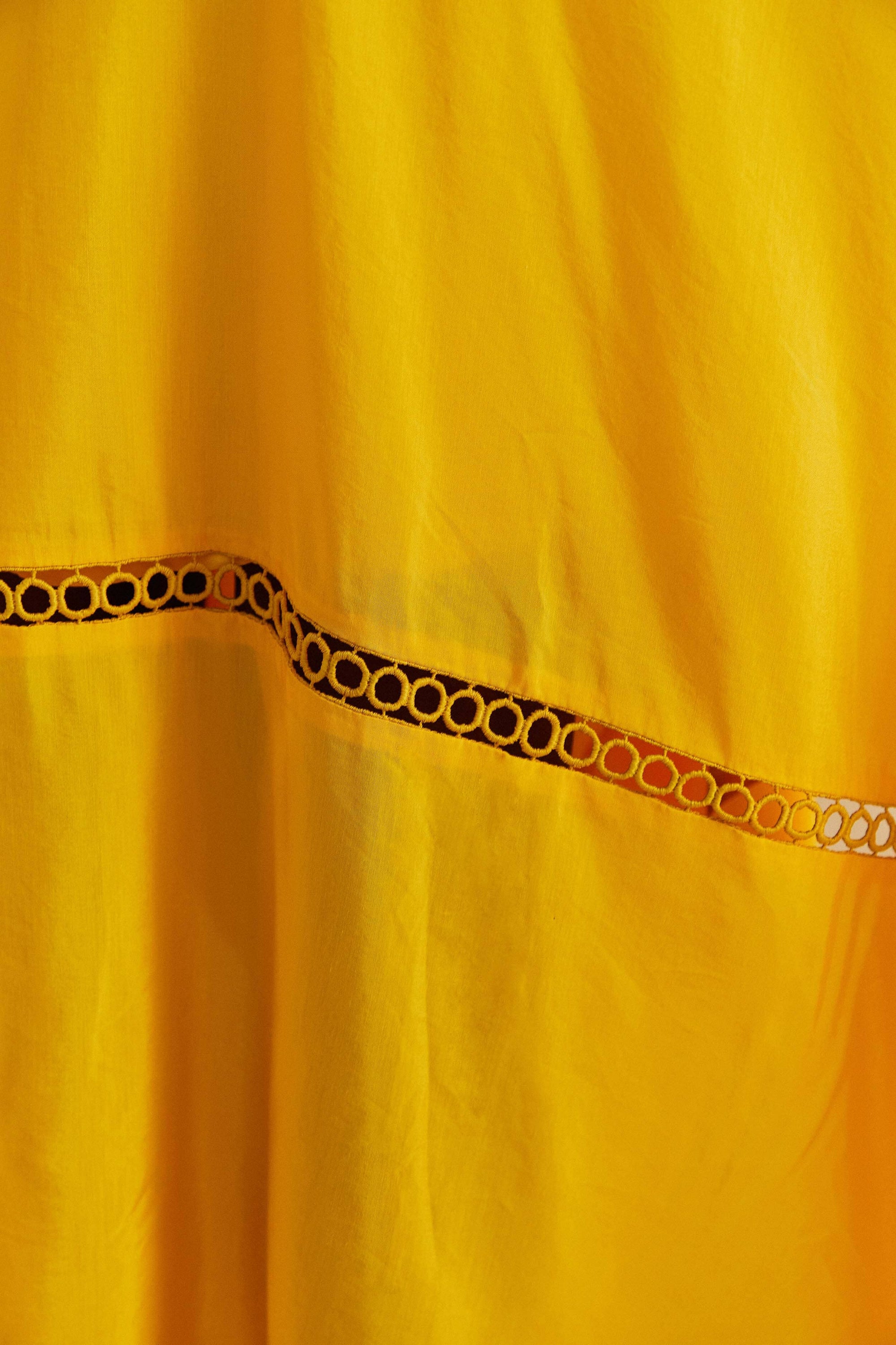 Robe longue sans manches en coton - Jaune