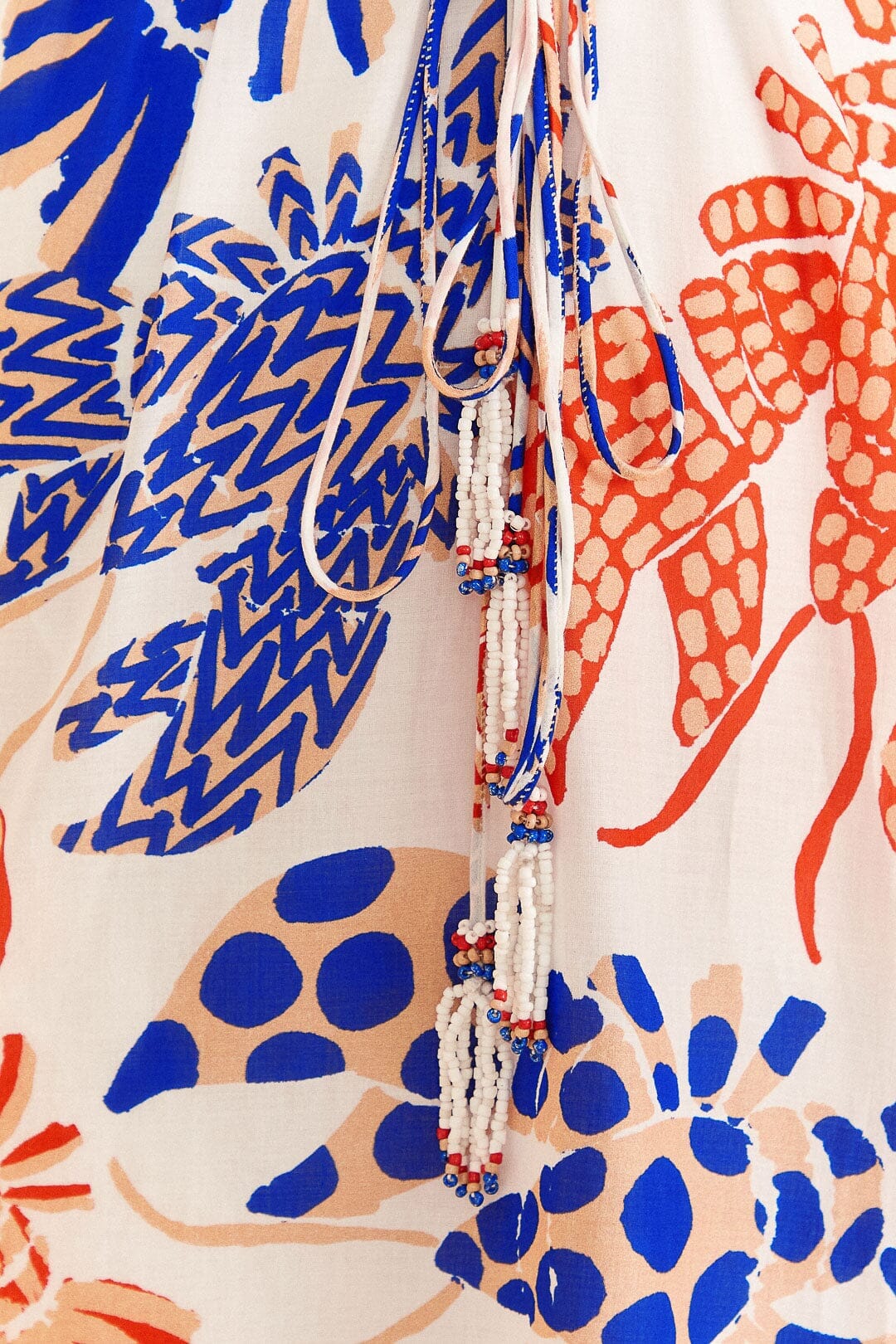 Robe longue à motifs homards en coton - Orange