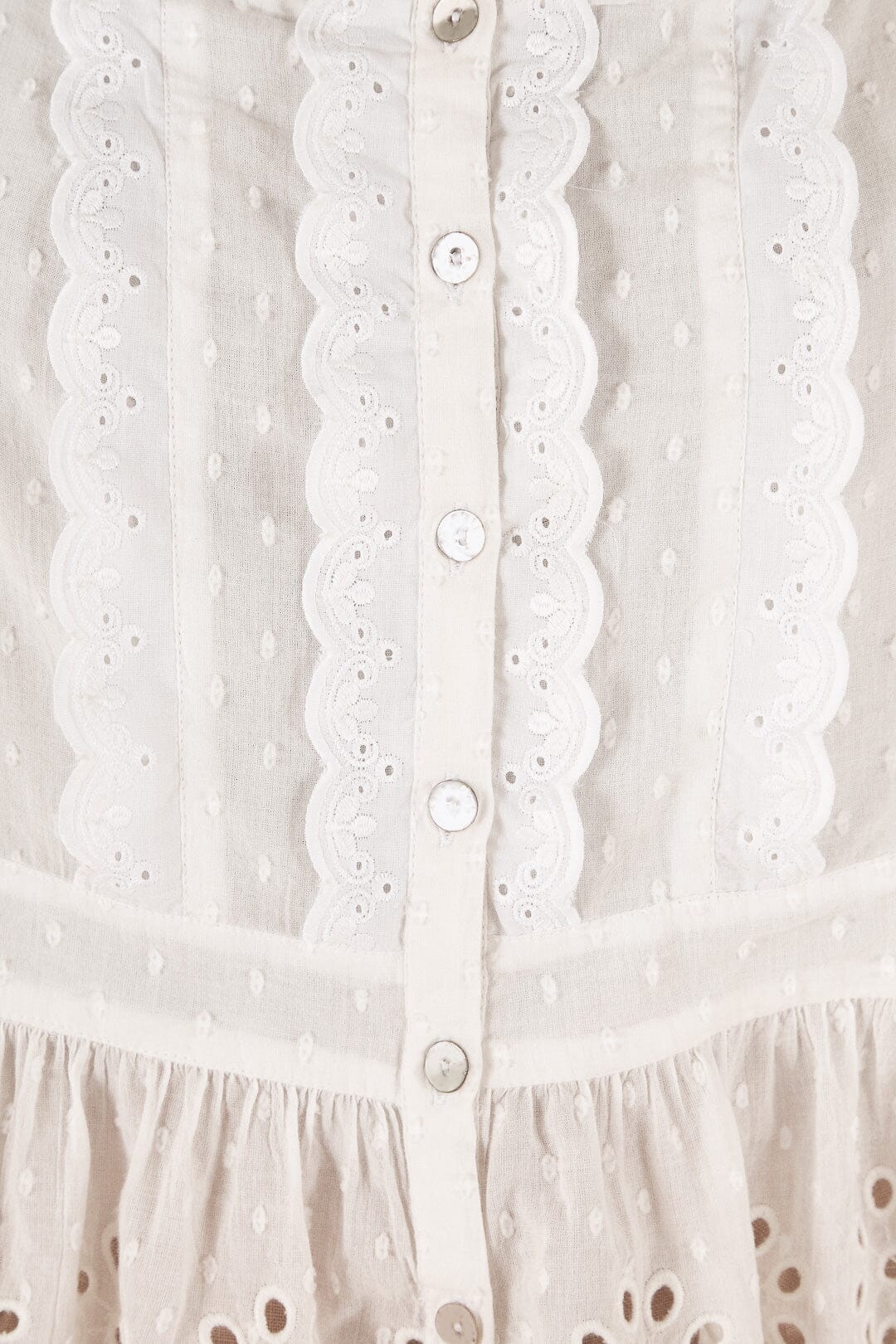 Blouse en dentelle en coton - Blanc