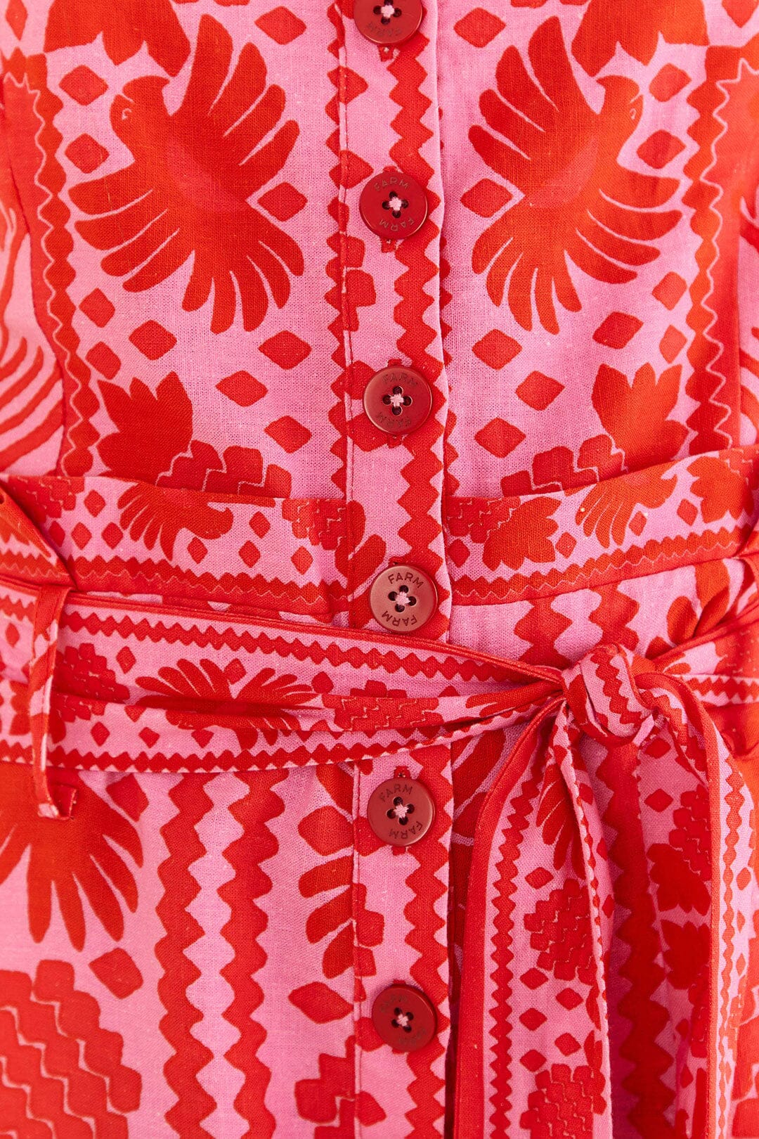Combi-short Jungle Scarf en lin - Rouge