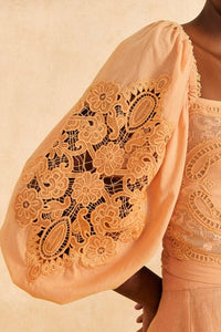 Blouse Dark Sand en dentelle en coton - Beige