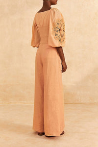 Blouse Dark Sand en dentelle en coton - Beige