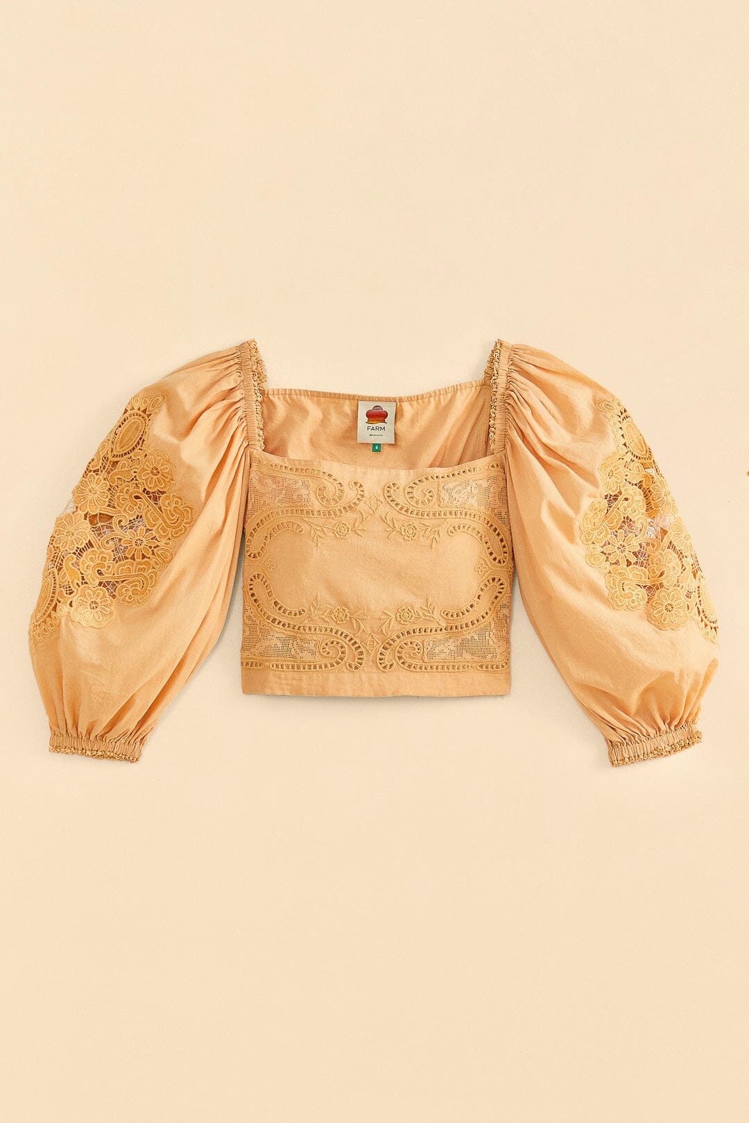 Blouse Dark Sand en dentelle en coton - Beige
