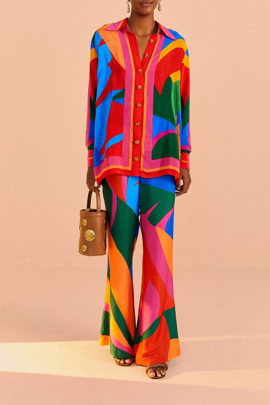 Chemise Feuilles colorées à manches longues - Multicolore