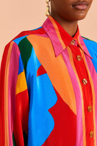 Chemise Feuilles colorées à manches longues - Multicolore