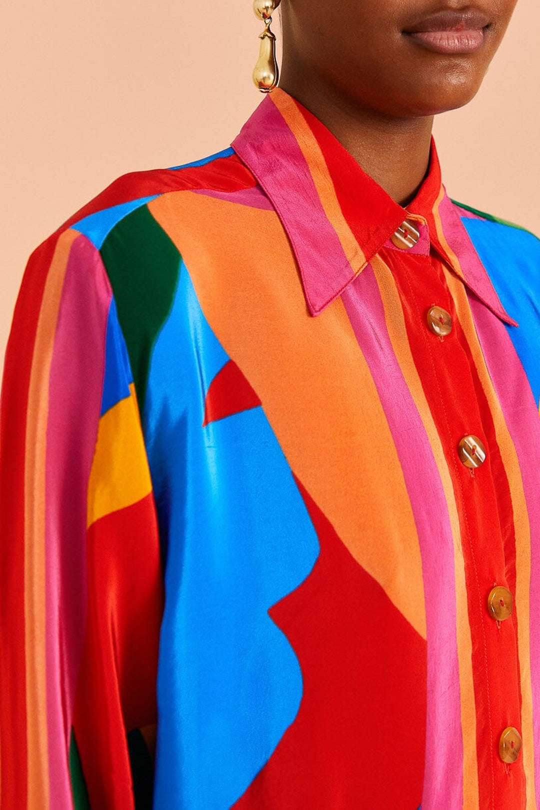 Chemise Feuilles colorées à manches longues - Multicolore
