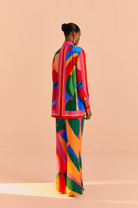 Chemise Feuilles colorées à manches longues - Multicolore