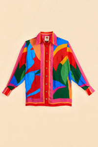 Chemise Feuilles colorées à manches longues - Multicolore